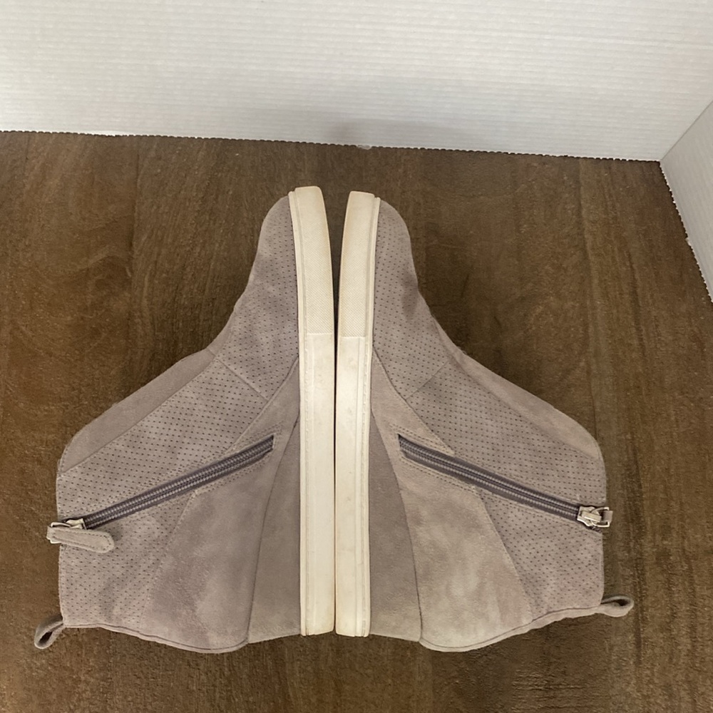 Linea Paolo Felicia Wedge Sneakers Gray Suede - Picture 7 of 9